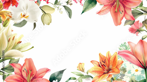 Vector watercolor spring banner with tilip flowers