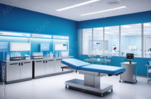 Operating room with state of the art medical equipment and technology used in healthcare settings. Diagnostic, surgical instruments, monitoring devices, treatment facilities. Innovation technology