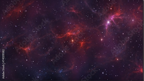 Galaxy Outer Space Starry Sky Purple Red Abstract Star Pattern Futuristic Nebula Background Milky Way Starburst Texture Digitally Generated Image Fractal Fine Art for presentation, flyer, card, poster