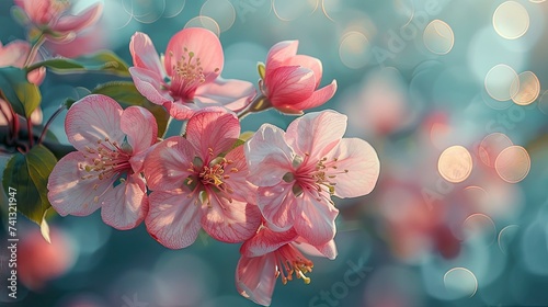  white apple tree flowers on a branch  spring  blossom