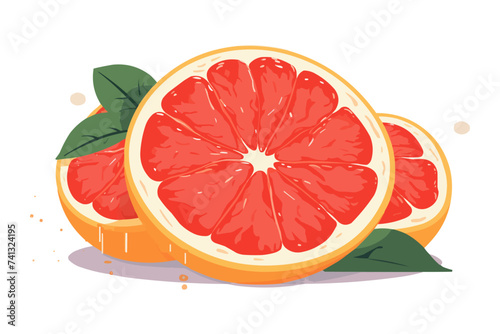 Grapefruit vector flat minimalistic isolated vector style illustration