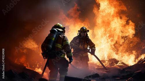 firefighters at work