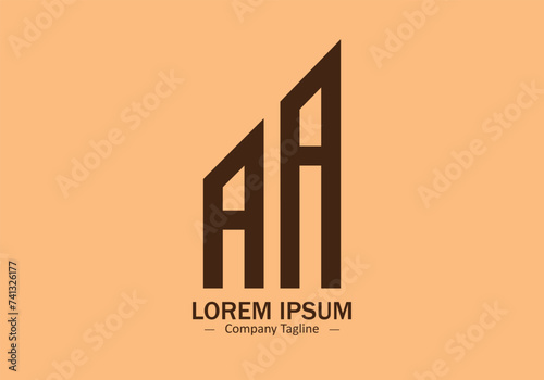 Professional elegant trendy awesome artistic AA initial based Alphabet icon logo photo