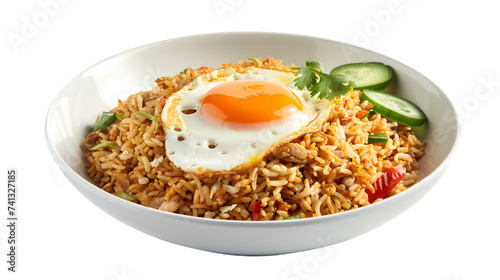 Nasi Goreng on isolated on transparent png background. Generative ai