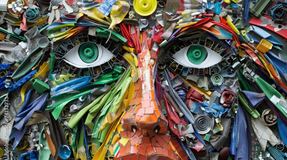Fototapeta premium Recycled Art Installations - Artistic creations made from recycled materials, showcasing creativity in sustainability. 