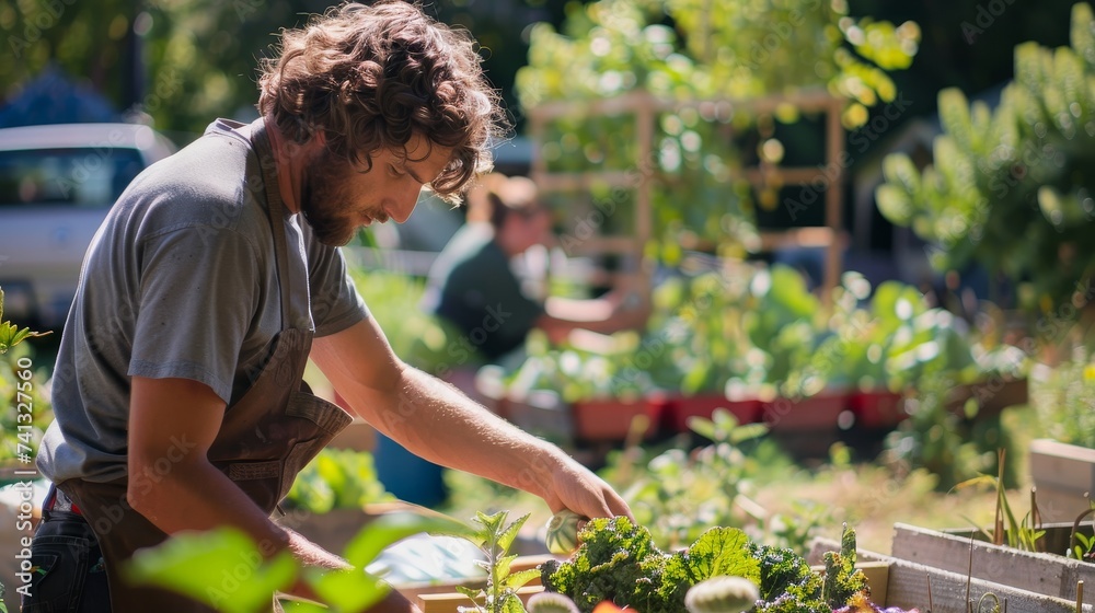 Sustainable Food Networks - Local farmers' markets and community gardens, highlighting the importance of local, sustainable food systems. Sustainable Food Networks - Local farmers' markets and community gardens, highlighting the importance of local, sustainable food systems.