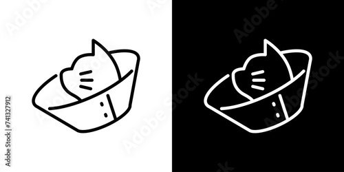 エリザベスカラーをつけた治療中の猫のアイコン