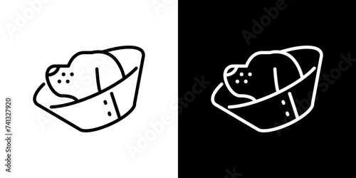 エリザベスカラーをつけた治療中の犬のアイコン