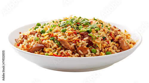 Fried rice on isolated on transparent png background. Generative ai