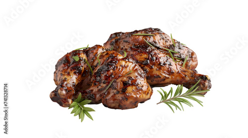 Jerk Chicken on isolated on transparent png background. Generative ai