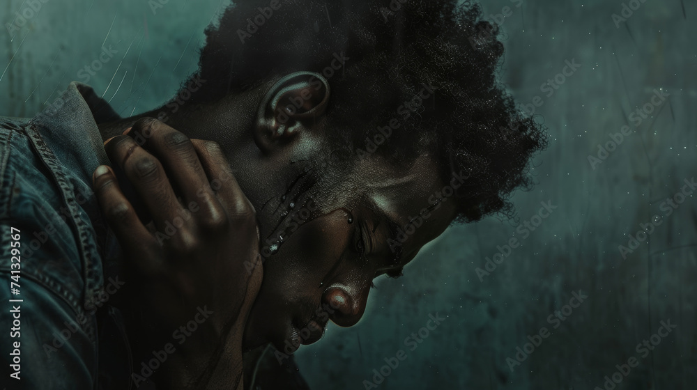 portrait of a depressive and sad black men portrait of a depressive and sad black men