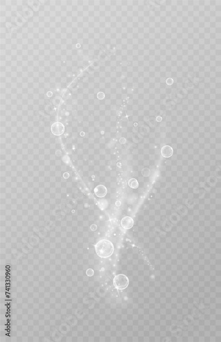 Realistic soap bubbles.Flying bubbles on a transparent background.	
