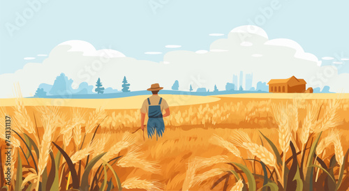 harvesting crops vector flat minimalistic isolated illustration