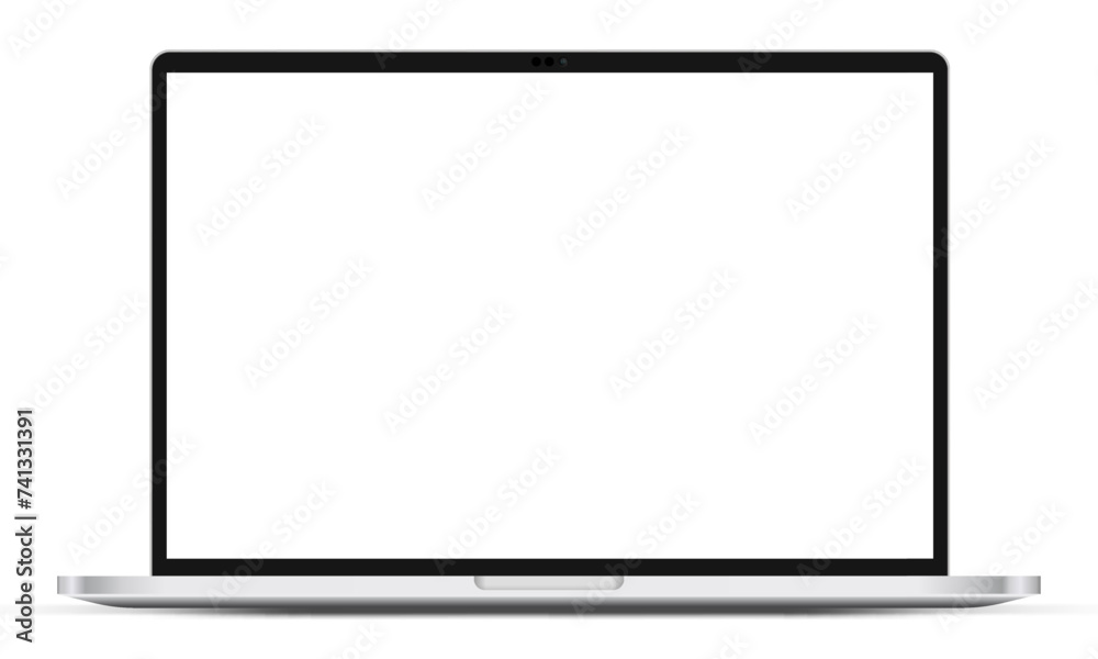Modern laptop mockup front view on white background. Notebook mockup device mockup for ui ux app and website presentation Stock Vector. Modern laptop mockup front view on white background. Notebook mockup device mockup for ui ux app and website presentation Stock Vector.