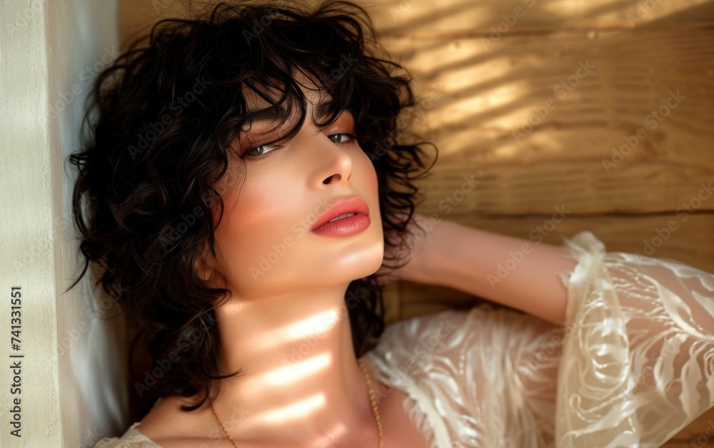A close-up shot of a person confidently wearing a stylish dress, showcasing diversity and individuality A close-up shot of a person confidently wearing a stylish dress, showcasing diversity and individuality