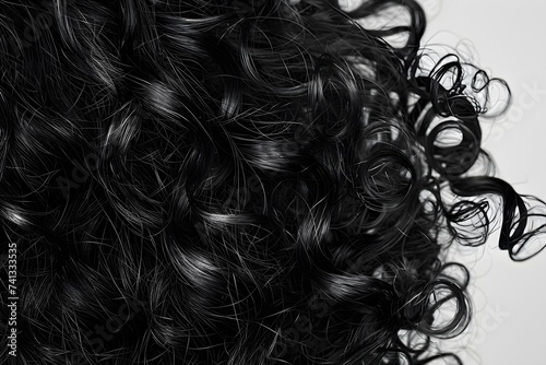 Close-up Shot Highlighting the Texture and Volume of a Woman's Curly Hair. Concept Close-up Photography, Curly Hair, Texture and Volume Highlight, Woman Portrait © Anastasiia