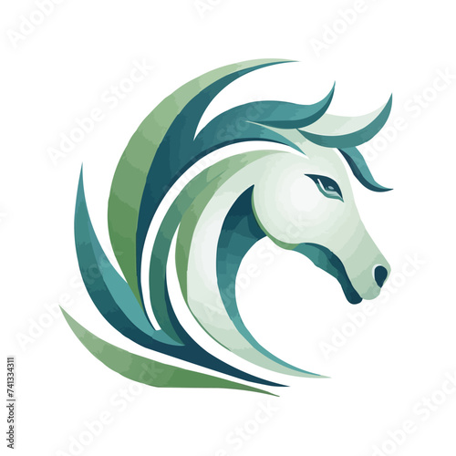 horse leaf logo design icon symbols vector illustration.