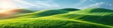 A Panoramic View of Nature's Tranquil and Lush Landscape, Generative AI