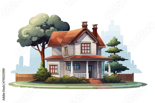 House isolated vector transparent background
