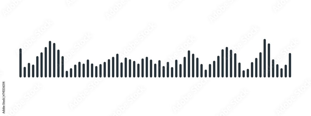sound waveform pattern for radio podcasts, music player, video editor, voise message in social media chats, voice assistant, recorder. vector illustration