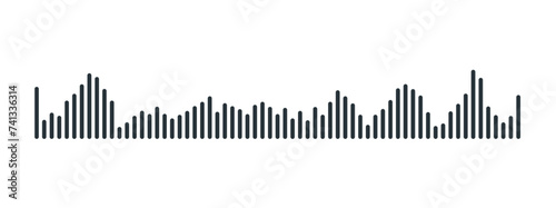 Obraz na płótnie sound waveform pattern for radio podcasts, music player, video editor, voise message in social media chats, voice assistant, recorder. vector illustration w salonie