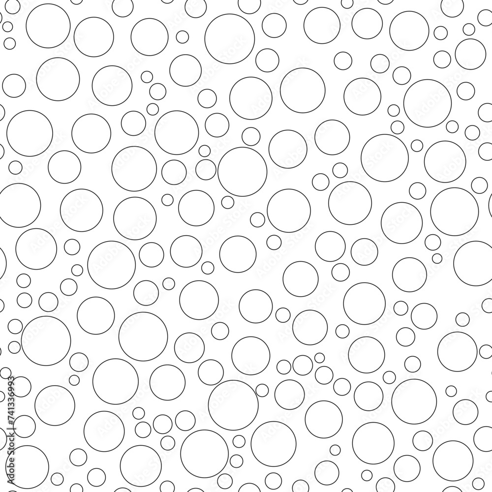 Bubbles soda seamless pattern. white color soap texture.