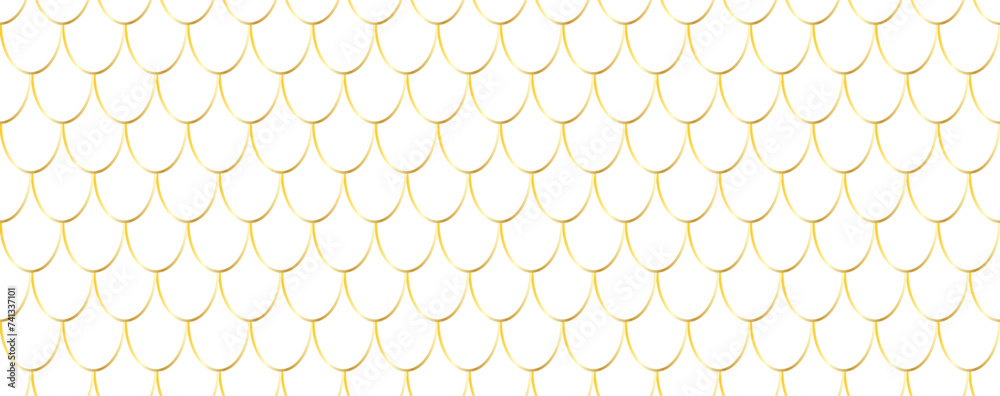 mermaid seamless pattern. gold skin texture background of fish, mermaid, reptile, snake.