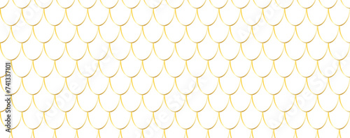 Obraz na płótnie mermaid seamless pattern. gold skin texture background of fish, mermaid, reptile, snake. w salonie