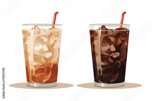 Iced coffee isolated vector style with transparent background illustration