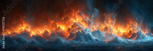 A Fiery Volcanic Landscape With Lava Flows  Background Image  Background For Banner  HD