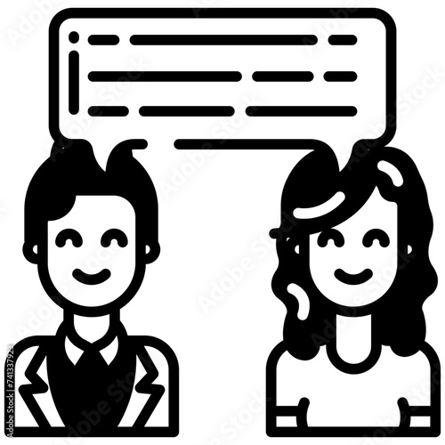 persona Woman glyph and line vector illustration