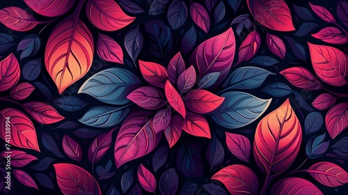 Autumn leaves seamless pattern Ai Generative