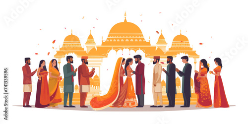 Indian wedding vector flat minimalistic isolated illustration
