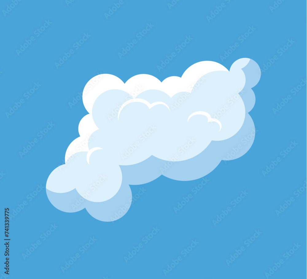 White cloud of colorful set. With a perfect blend of illustration and design, this piece depicts a charming cloud formation against a calming blue background. Vector illustration. White cloud of colorful set. With a perfect blend of illustration and design, this piece depicts a charming cloud formation against a calming blue background. Vector illustration.