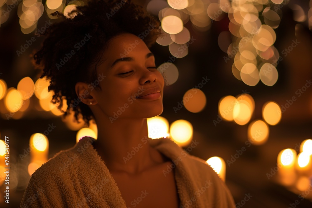 woman enjoying her night vacation woman enjoying her night vacation