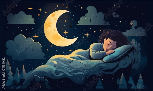 Insomnia vector flat minimalistic isolated illustration