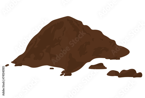 pile Sailor dirt. humus. Vector illustration. Rocks and sand. Isolated on a white background.