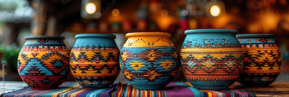 Colorful Pattern Of Mexican Textiles, Background Image, Background For Banner, HD