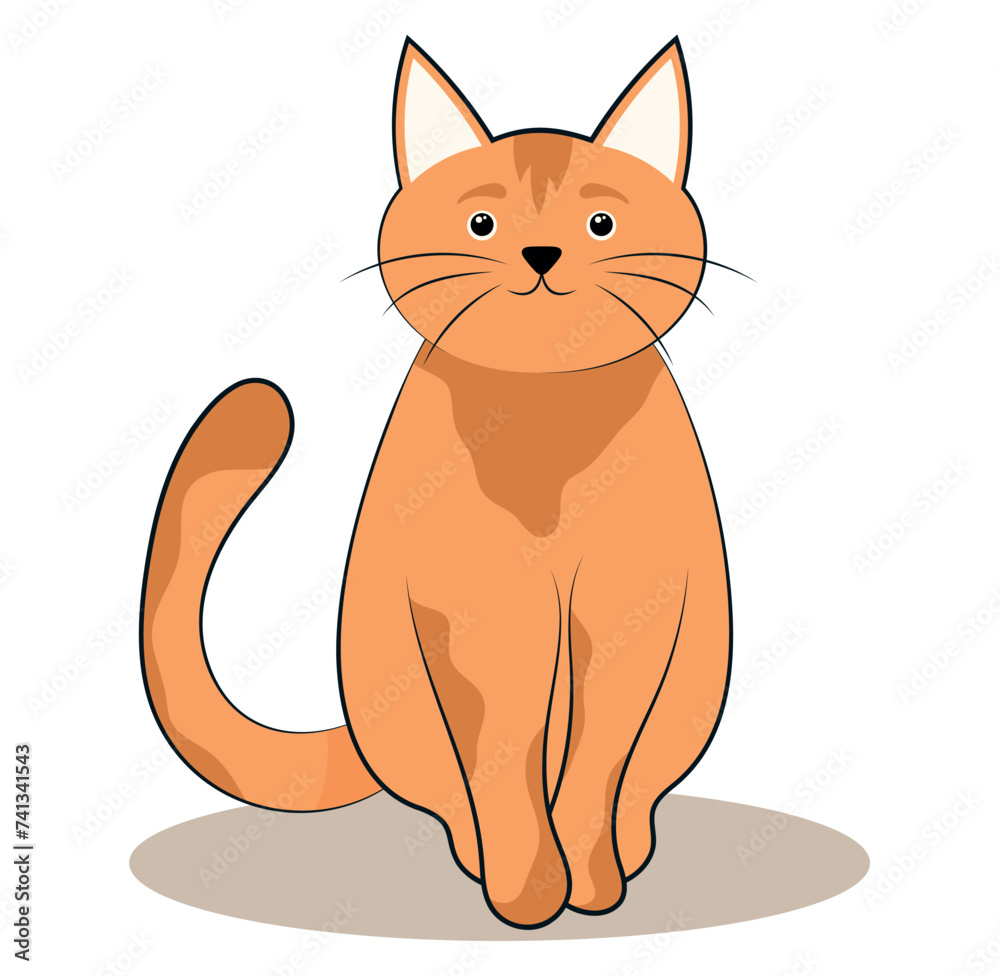 Cartoon cat of set. With its vibrant colors and imaginative design, this image portrays the playful nature of a funny cat, standing out against the clean white background. Vector illustration. Cartoon cat of set. With its vibrant colors and imaginative design, this image portrays the playful nature of a funny cat, standing out against the clean white background. Vector illustration.