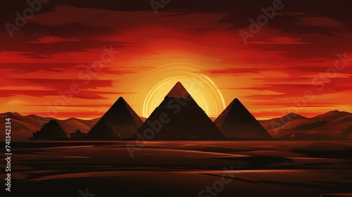 Sunset Splendor  Cairo s Golden Pyramids Cast a Spell on the Egyptian Horizon