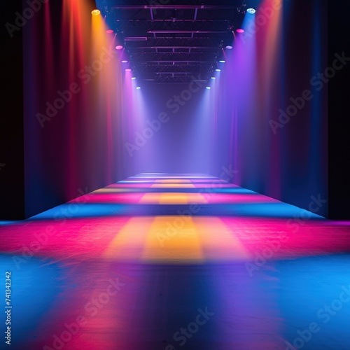 A Colorful Background Sets the Stage for an Empty Runway