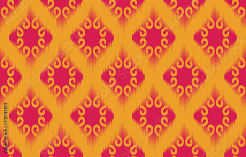 Ethnic Pattern. Ethnic India Ikat seamless pattern design. Indian traditional embroidery vector background. India ornament for tile pattern, textile decoration.