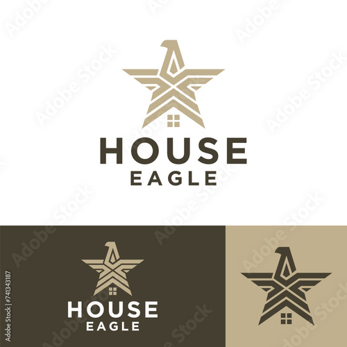 house eagle logo concept design vector illustration