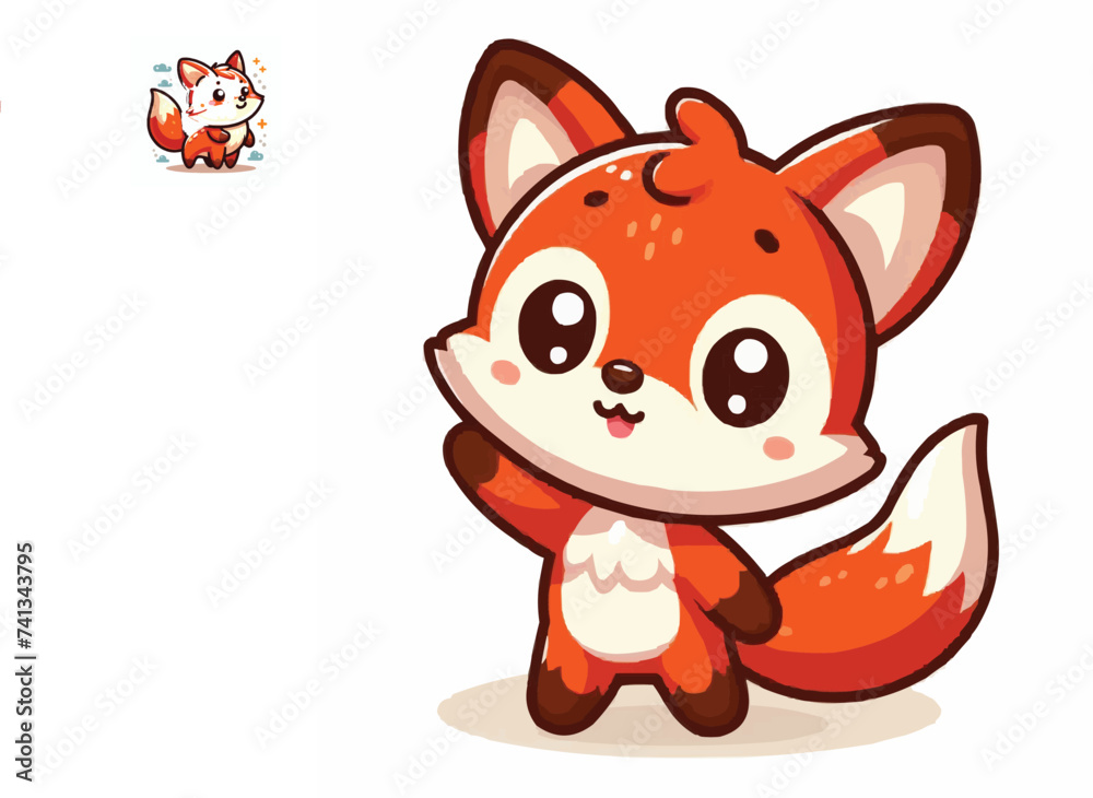 cute fox cartoon vector on white background
cute fox cartoon vector on white background