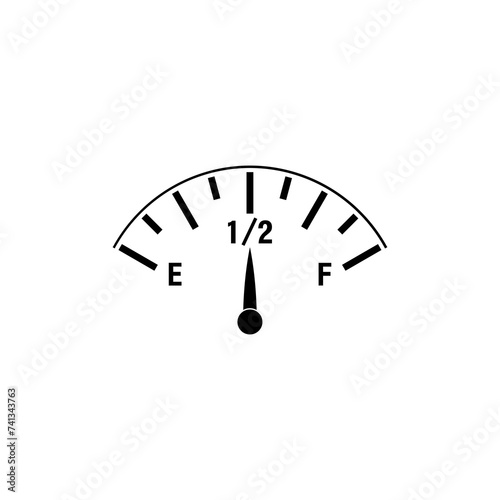  Fuel gauge icon isolated on transparent background