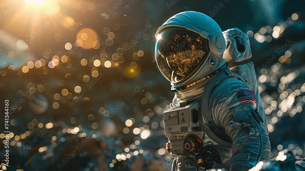 Astronaut exploring a newly discovered alien planet Astronaut exploring a newly discovered alien planet