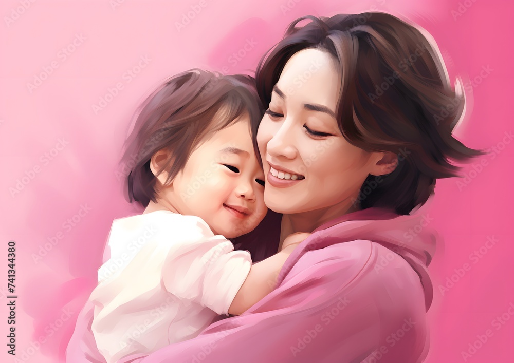Asian Mother Holding Baby Asian Mother Holding Baby
