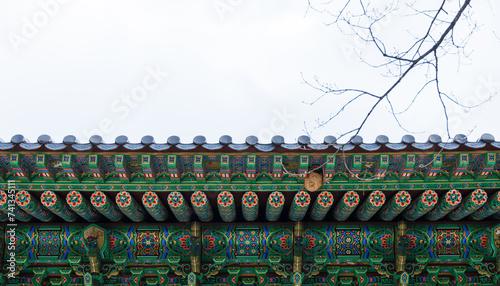 Foto The eaves of a traditional Korean
