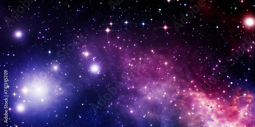 Starry Space Background With Stars, Nebula, Cosmos