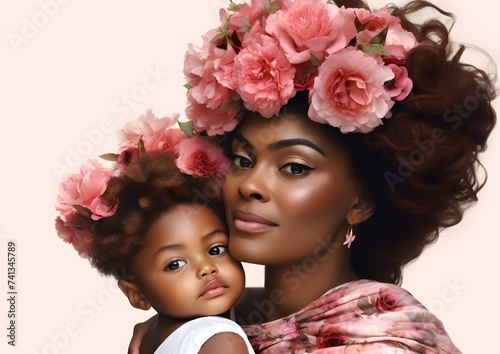 Celebrating Motherhood With Flowers on Mothers Day: A Black Mother Embraces Her Baby
